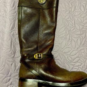 Tory Burch brown leather long boots